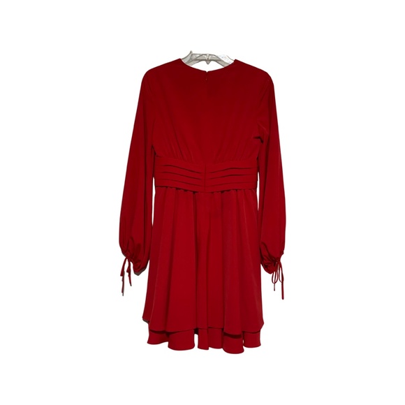 Women’s Eliza J Off The Shoulder Side Drape Sheath Dress in Red Sz 4 NWT - Picture 6 of 6